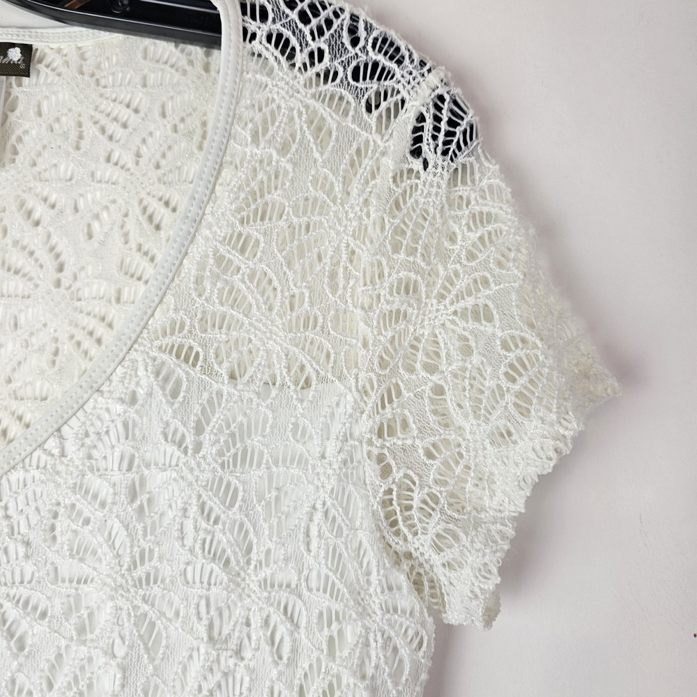 Tommy Bahama XS White Lace Crochet Maxi Dress SS Beach Resort Party Coastal Glam - Picture 5 of 11
